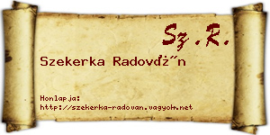 Szekerka Radován névjegykártya